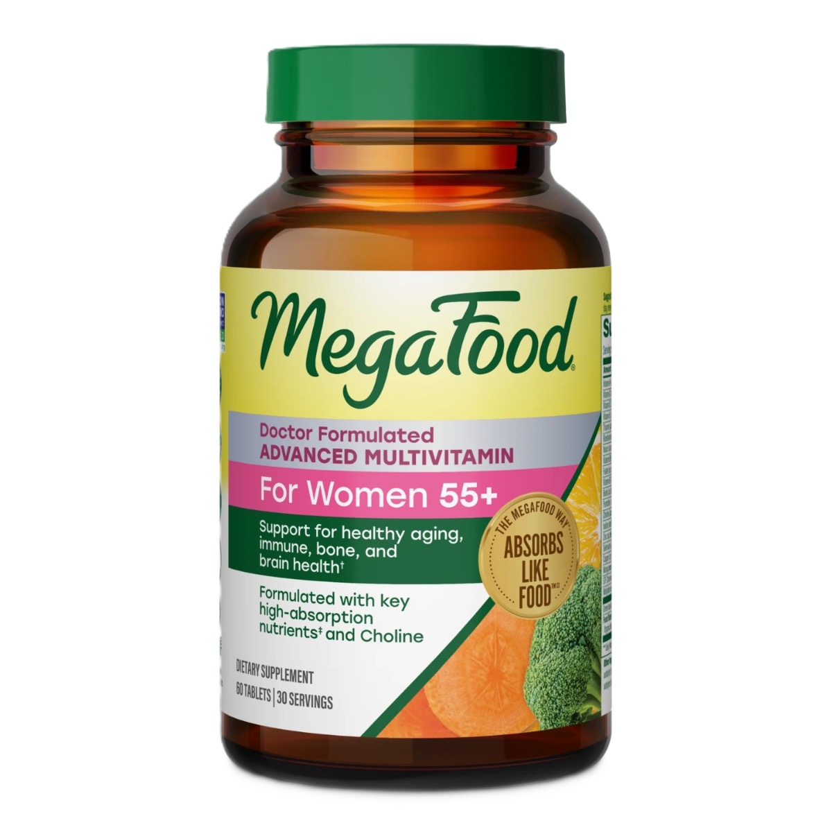 MegaFood Women's Advanced Multivitamina para mujeres 55+ 60 comp