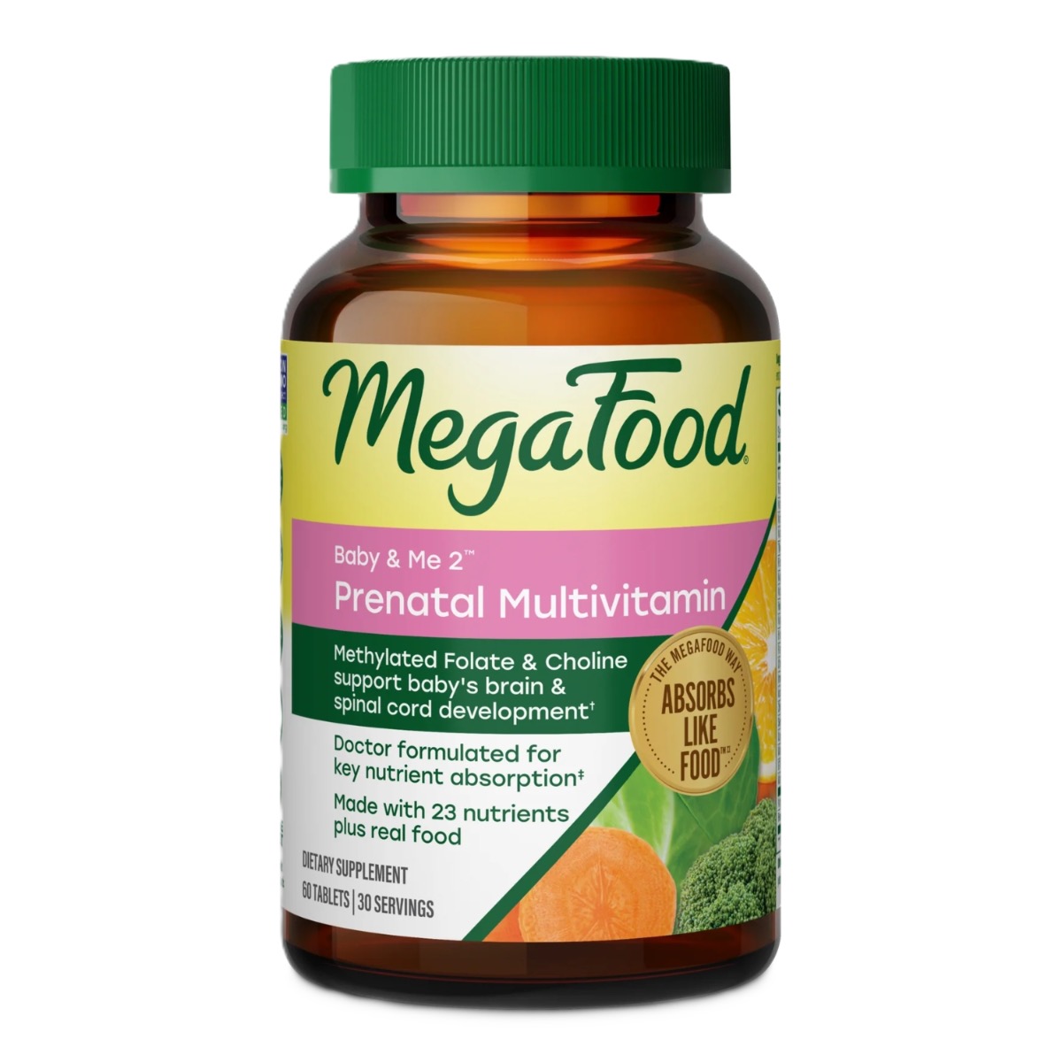 MegaFood Baby & Me 2 Prenatal Multi 60 comp