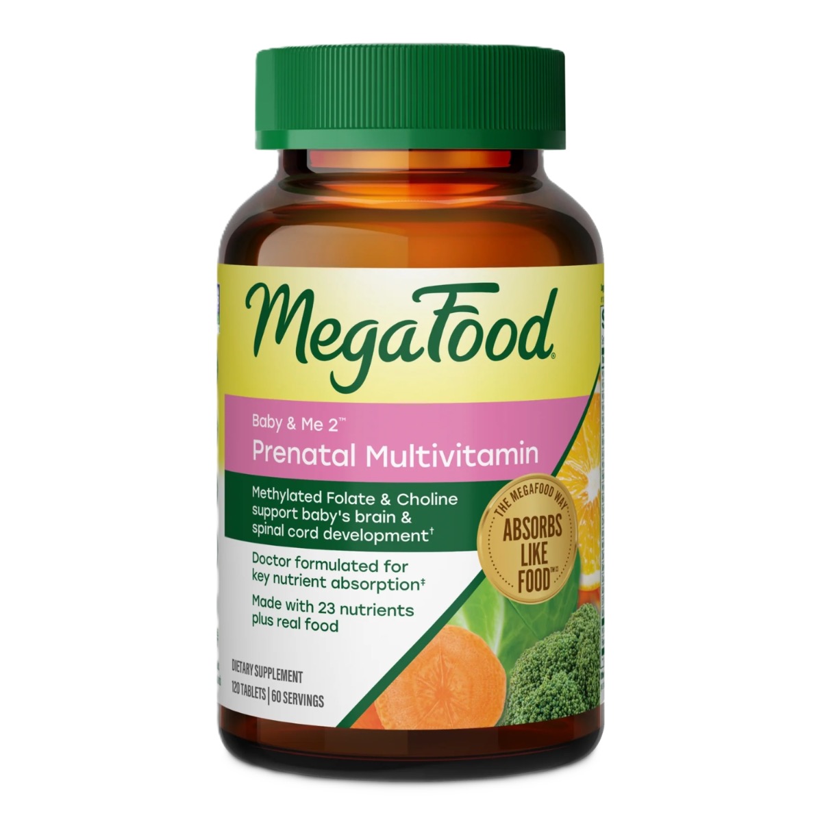 MegaFood Baby & Me 2 Prenatal Multi 120 comp