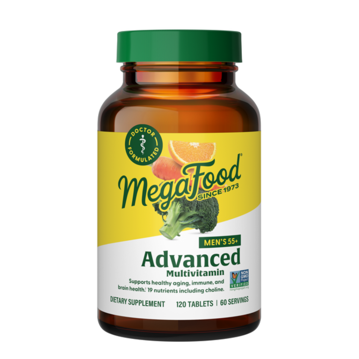 MegaFood Mens's Advanced Multivitamina para hombres 55+ 120 comp
