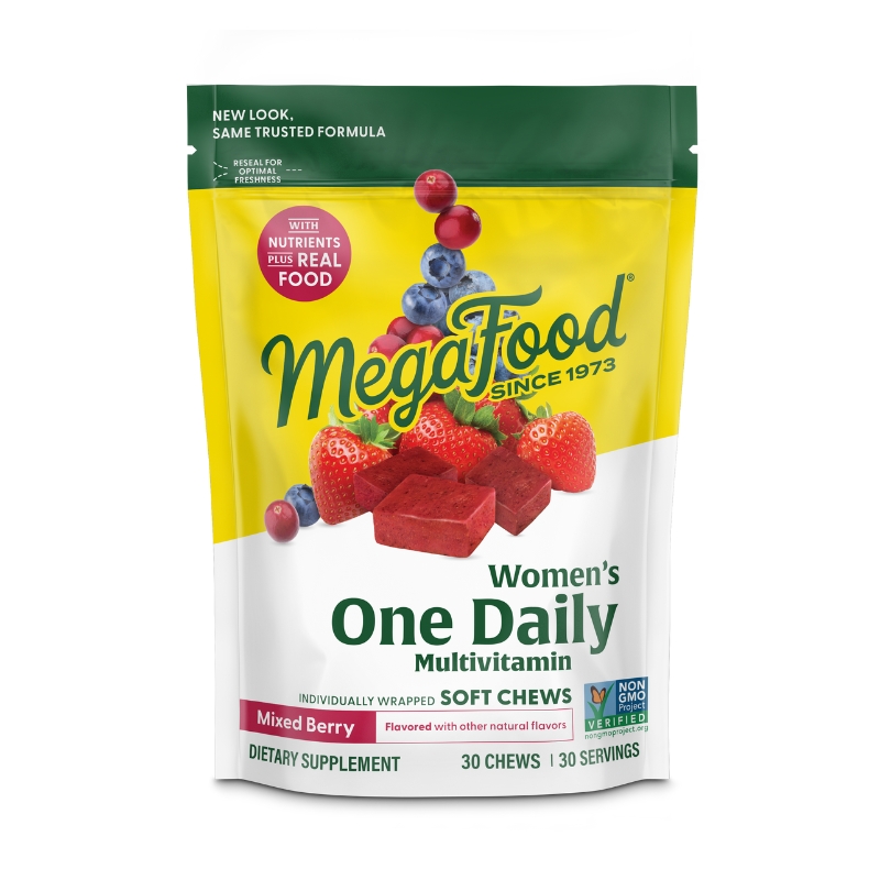MegaFood Women's One Daily – Masticables suaves multivitamina para mujeres 30 chews